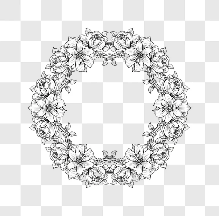 floral wreath with roses and lilies edited