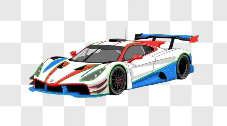 futuristic multi color race car graphic edited