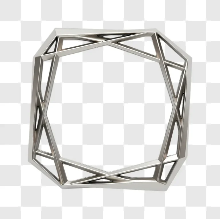 futuristic silver geometric frame blank space edited