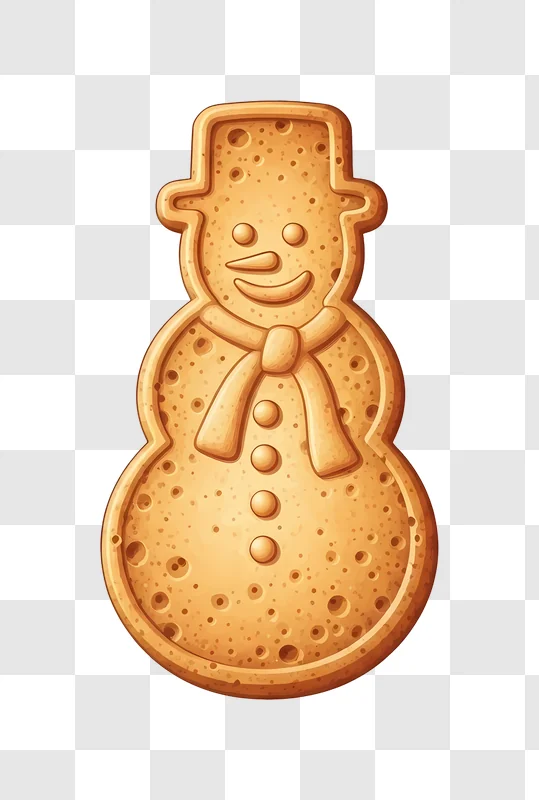 gingerbread snowman cookie with scarf and hat edited