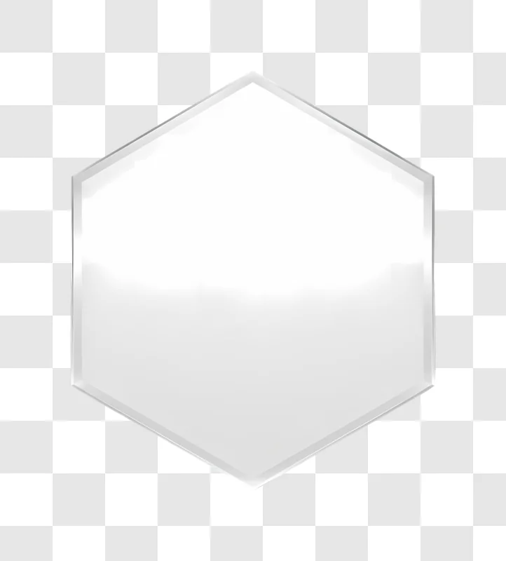 glossy white 3d beveled hexagon edited