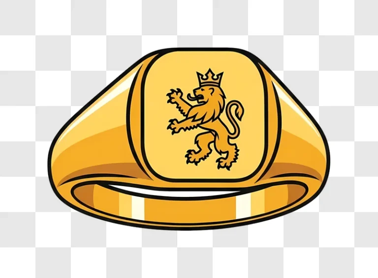gold ring with lion emblem edited