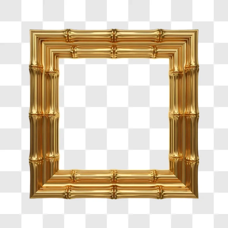 golden bamboo frame with striped background edited