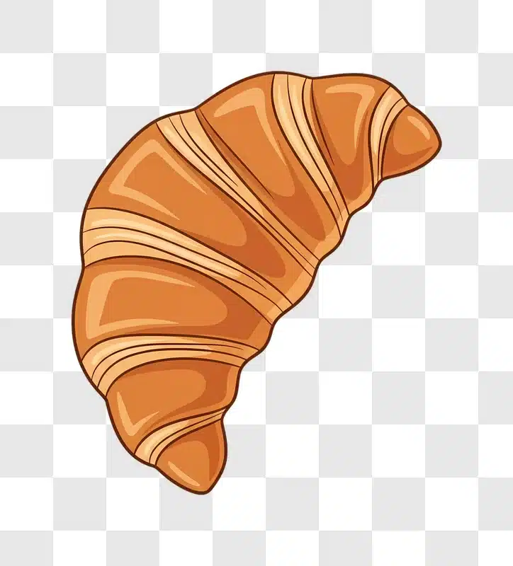golden brown flaky croissant illustration edited
