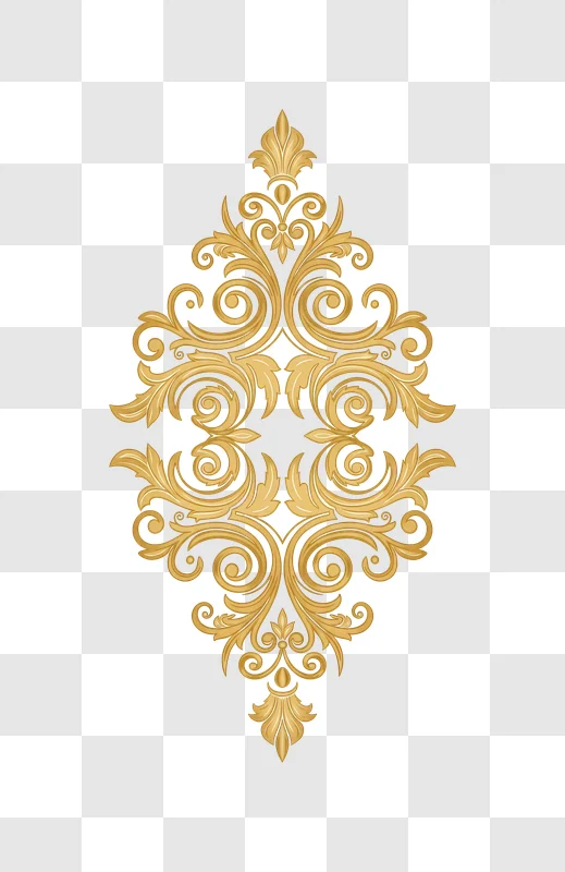 golden flourish ornament on yellow background edited