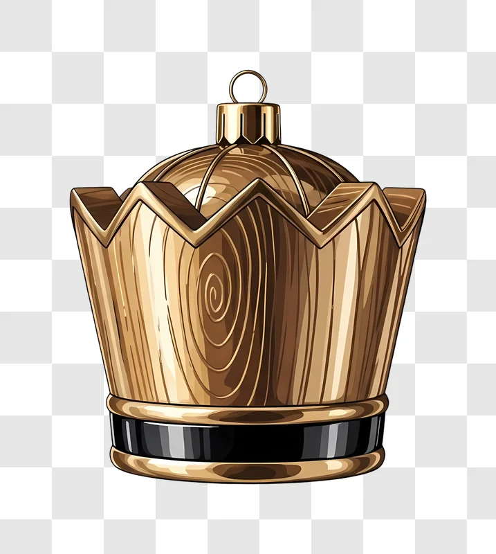 golden wooden trophy with black band detail edited