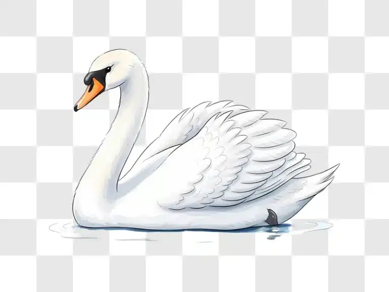 graceful white swan illustration on water edited