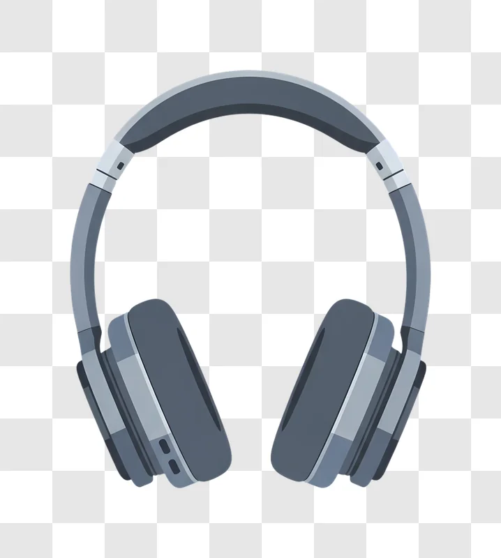 gray over ear headphones digital illustration edited
