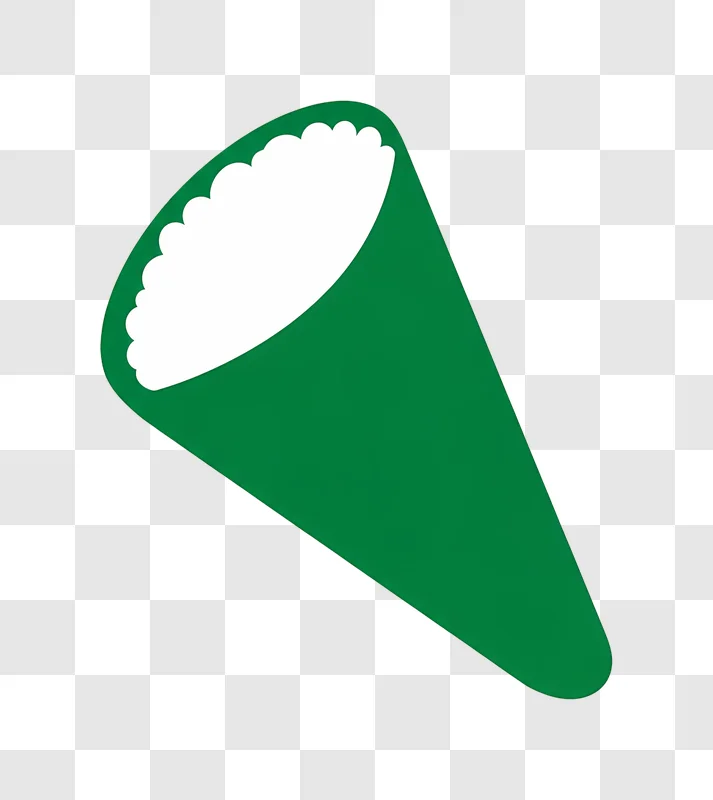 green scalloped sushi cone abstract art edited