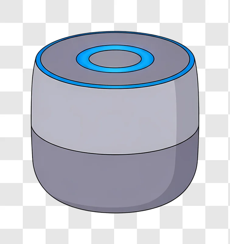 grey smart speaker icon with blue light edited