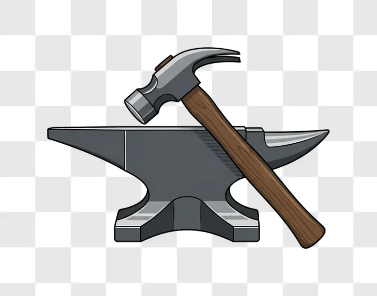 hammer resting on anvil blacksmith tool edited