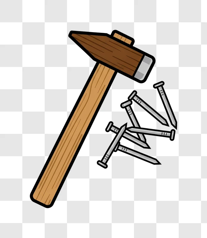hammer and nails on wood edited