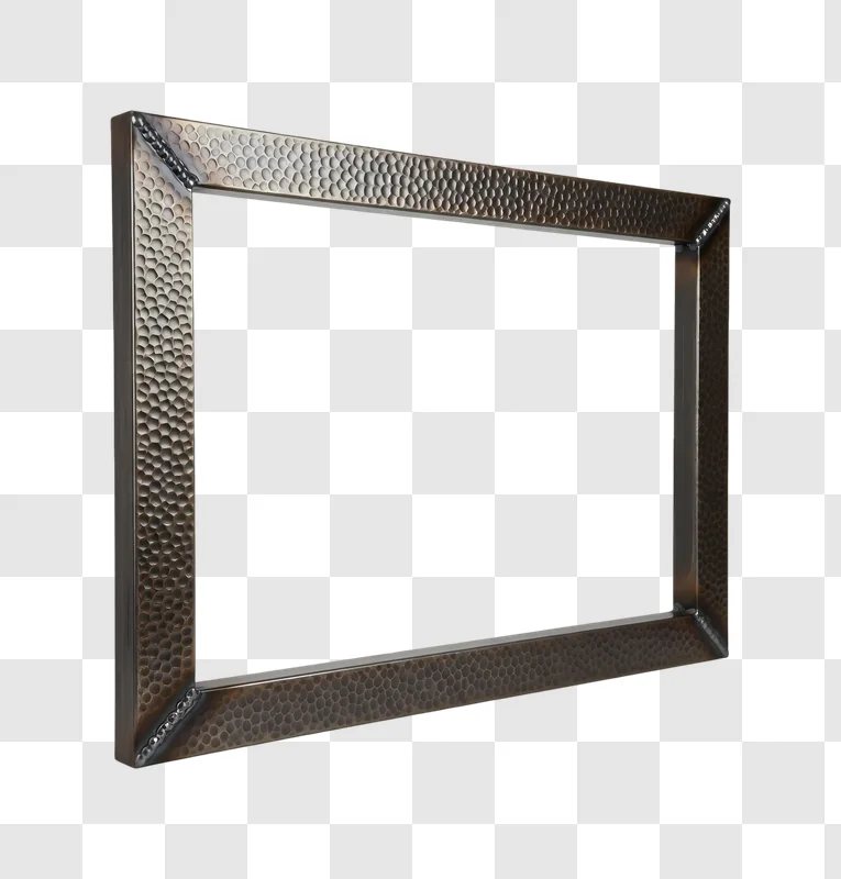 hammered bronze frame isolated on white edited