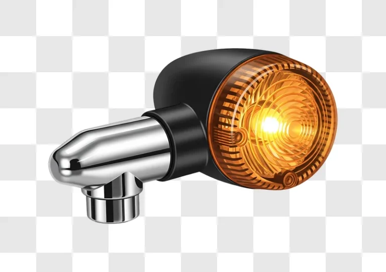 illuminated amber motorcycle turn signal light edited