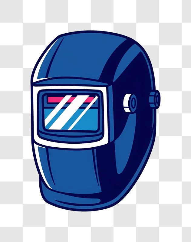 illustrated blue welding helmet edited