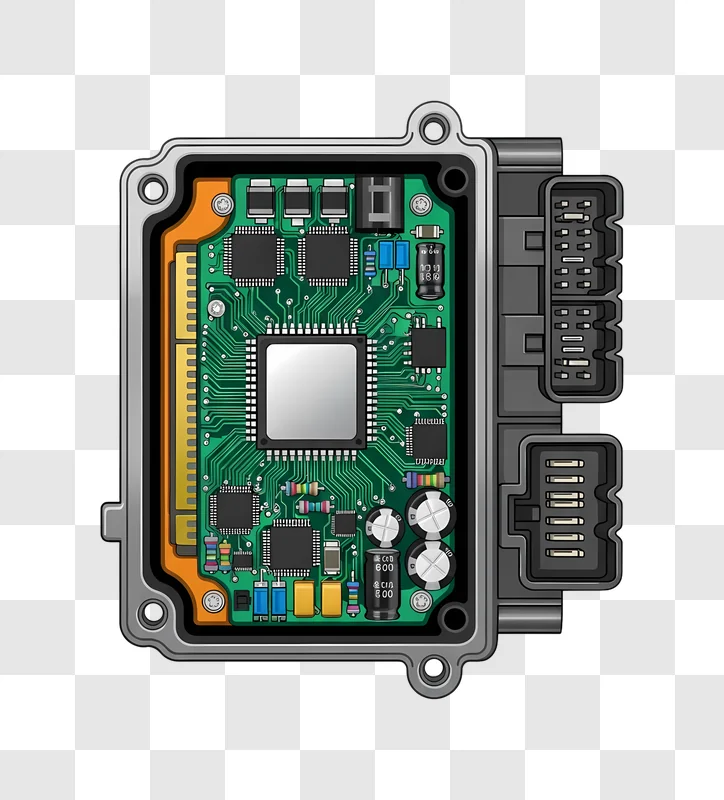 illustrated ecu circuit board inside open case edited