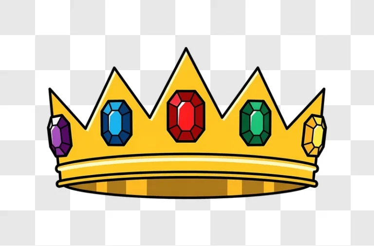 illustrated golden crown with colorful jewels edited