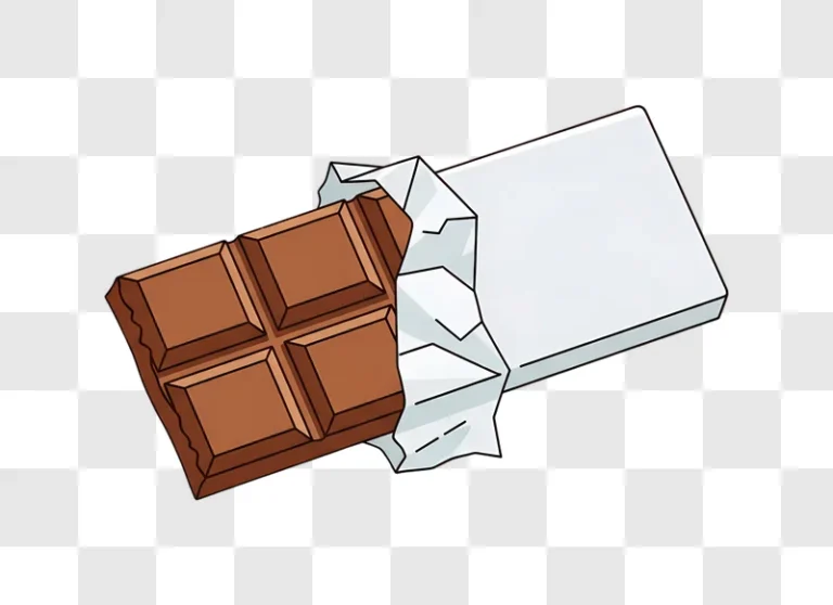isolated cartoon chocolate bar partially unwrapped edited