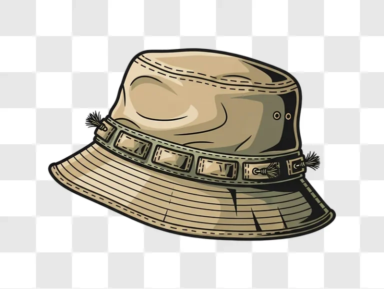 khaki bucket hat with tassels edited