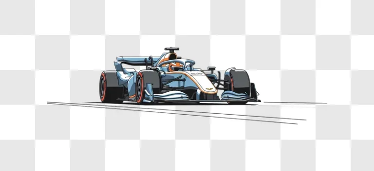 light blue orange f1 race car illustration edited