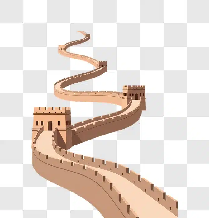 long winding great wall of china cartoon edited
