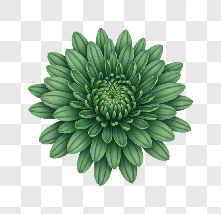 lush green chrysanthemum flower digital art edited