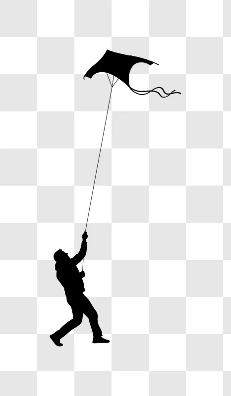 man kiteboarding silhouette outline edited