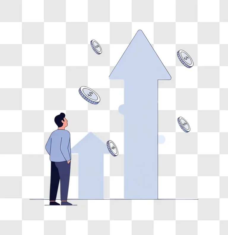 man looking at rising growth chart edited