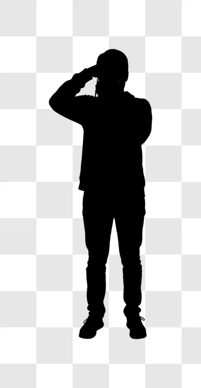 man saluting full body silhouette edited