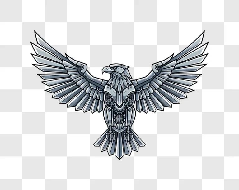 mechanical eagle with spread wings emblem edited