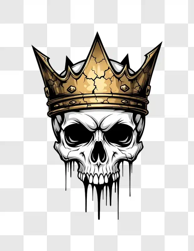 menacing skull with cracked gold crown edited