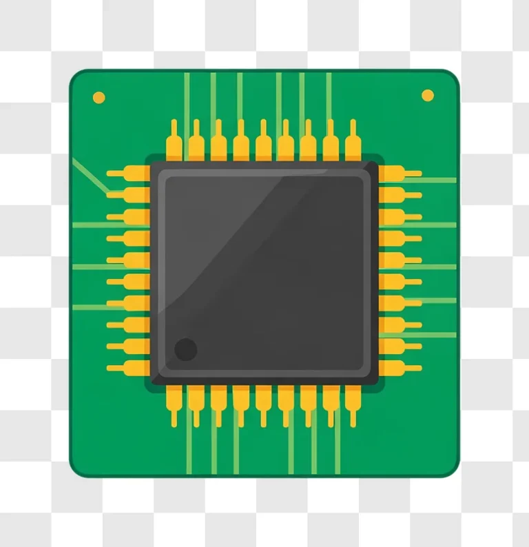 microchip on green circuit board icon edited