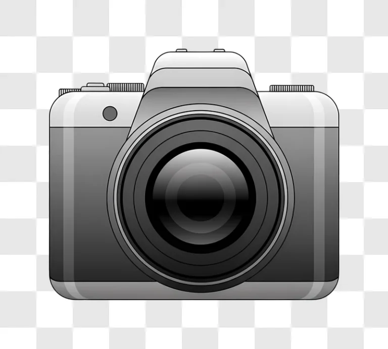 minimalist grey camera front view illustration edited