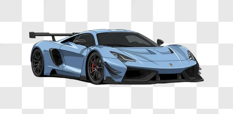 modern light blue supercar illustration edited