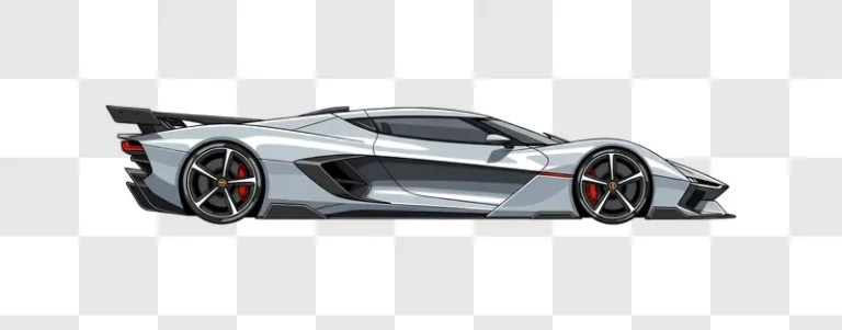 modern silver supercar vector illustration edited