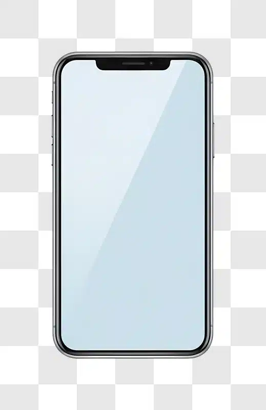 modern smartphone with blank screen on white edited