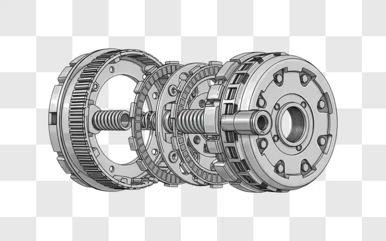 motorcycle clutch exploded view illustration edited