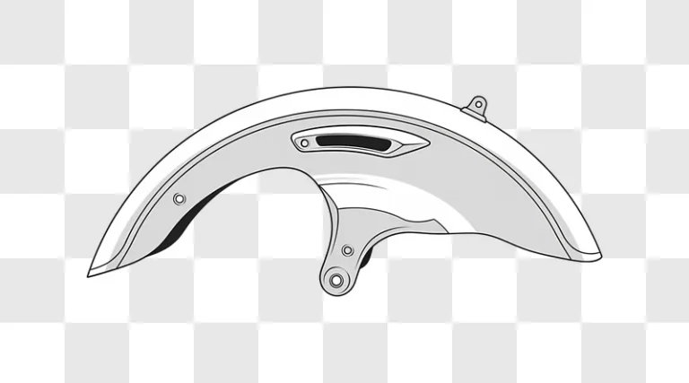 motorcycle front fender grayscale vector art edited