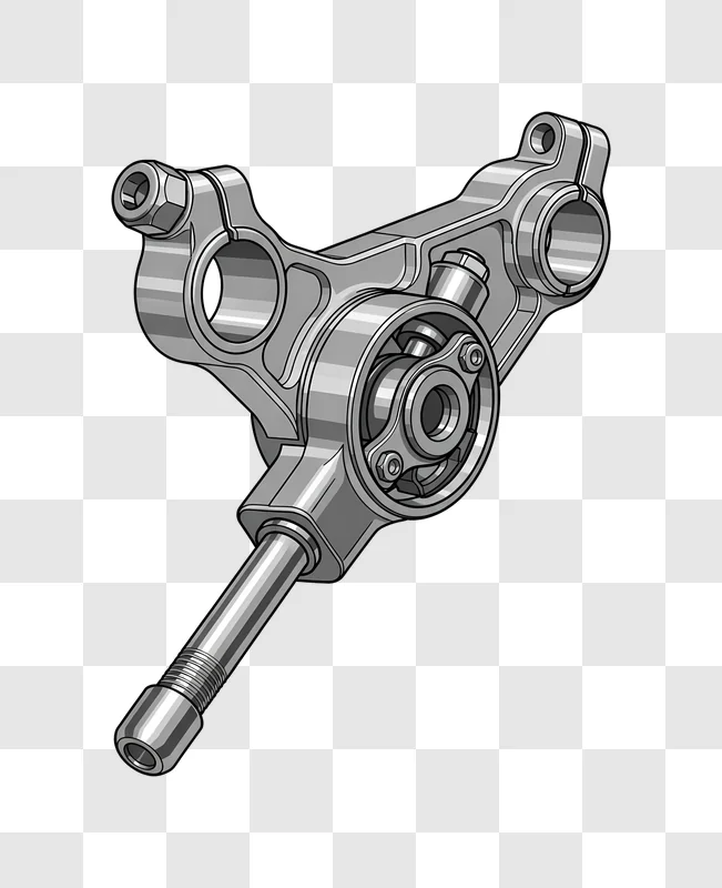 motorcycle triple clamp steering stem illustration edited