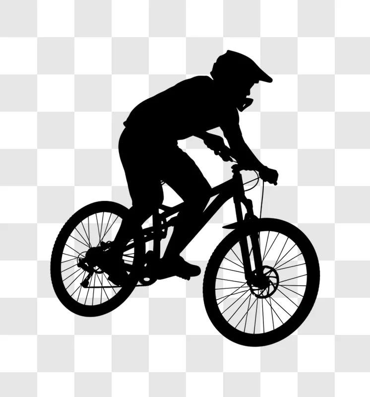 mountain biker riding silhouette edited