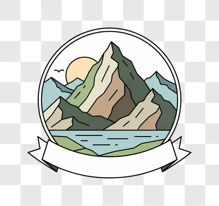 mountain landscape with lake and sun edited