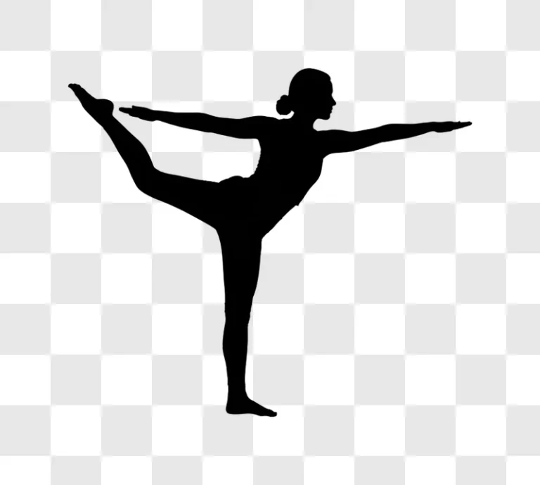 natarajasana yoga pose black silhouette edited