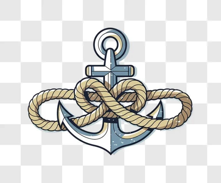 nautical anchor with thick rope knot edited