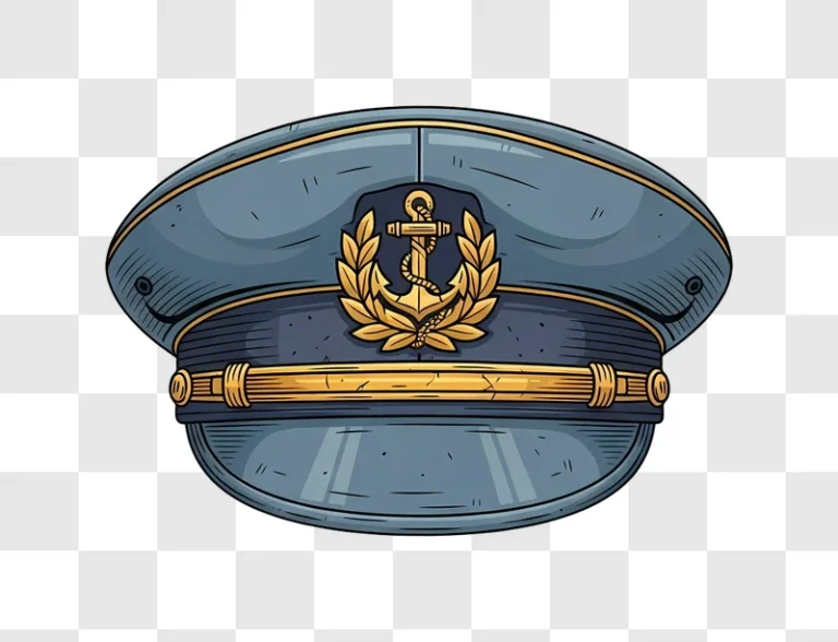 navy captain hat with golden anchor emblem edited