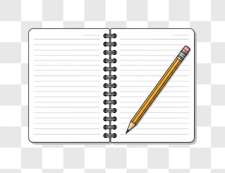 open lined notebook with yellow pencil edited