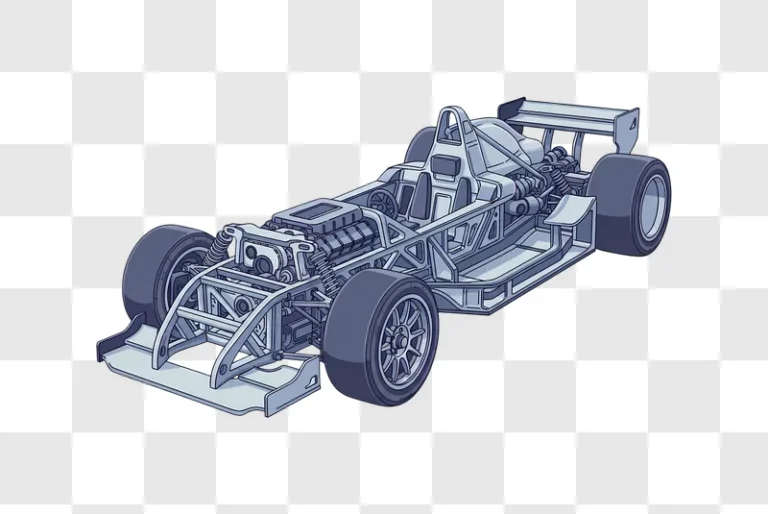 open wheel race car chassis technical drawing edited