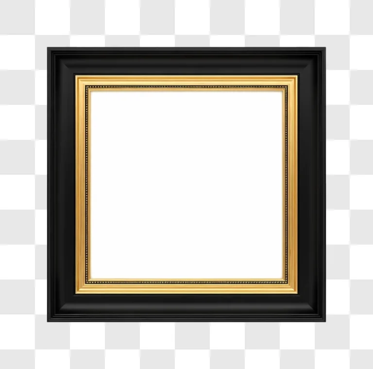 ornate black gold frame with white center edited