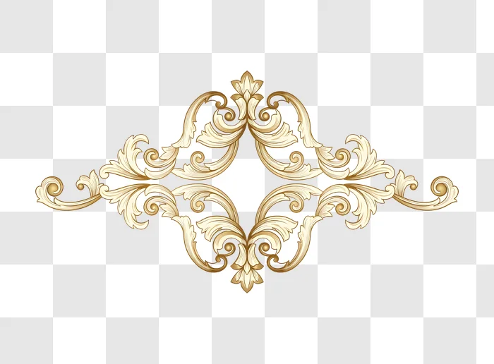 ornate gold flourish design on beige background edited
