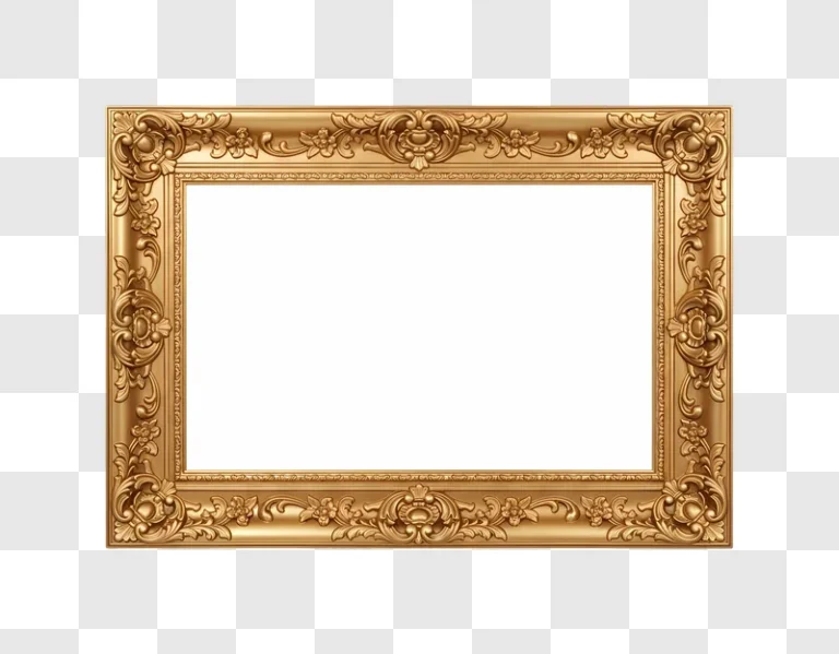 ornate gold frame white background edited