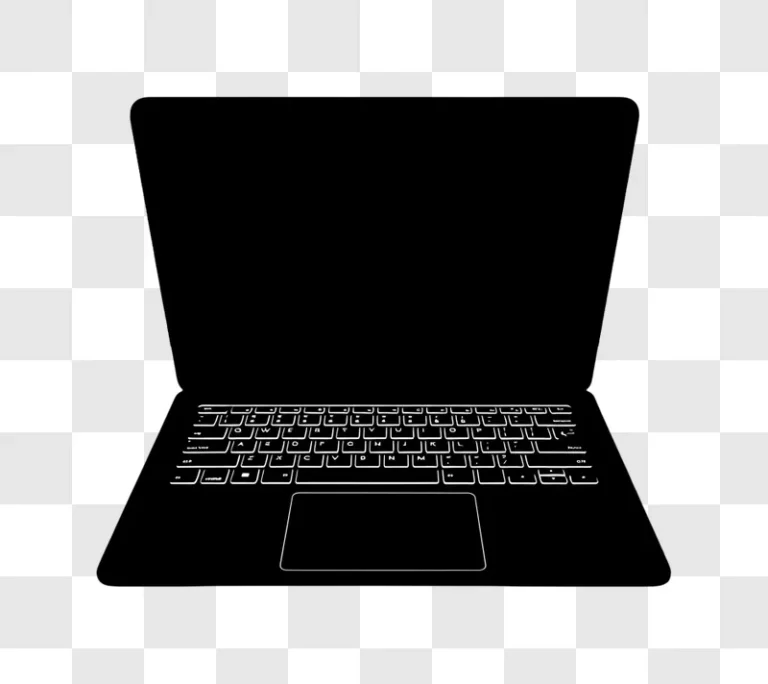 overhead black laptop with glowing keyboard edited